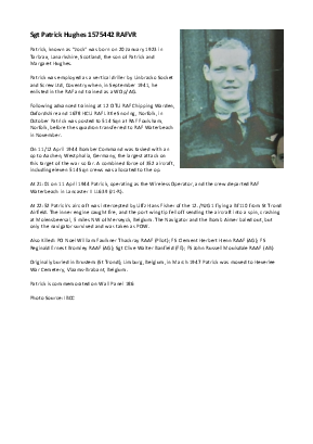 A preview of a PDF biography for Hughes, Patrick